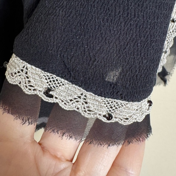 Express Bolero Jacket 100% Silk Embroidered Beaded size XS X-Small - Picture 6 of 7